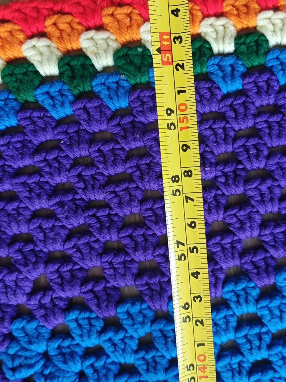 HANDMADE 61 in x 61 in  AFGAHN BLANKET CROCHET GRANNY SQUARE
